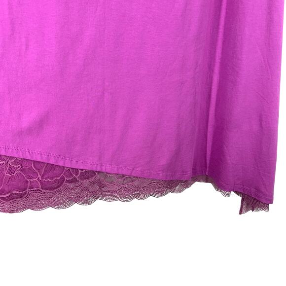 Fairycore Magenta Swing Dress Lace Hem LOGO‎ by Lori Goldstein Size L - Picture 3 of 9